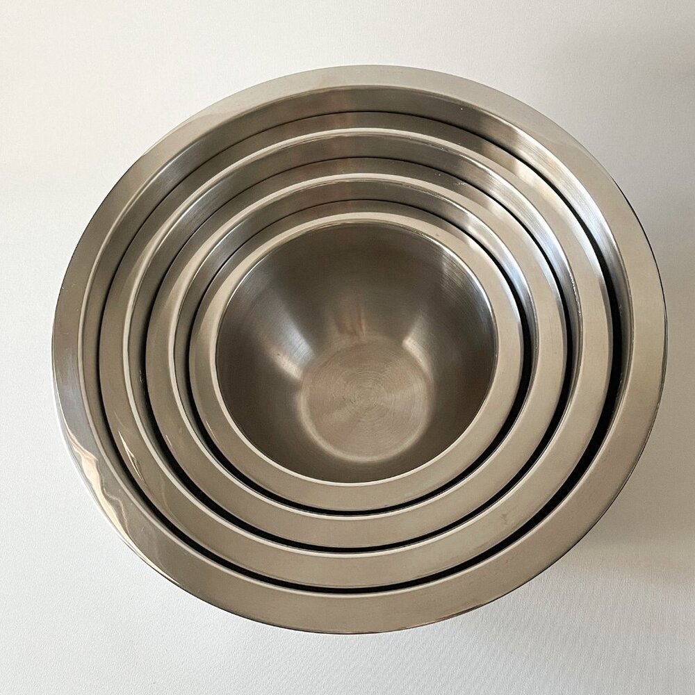 Wolfgang Puck Stainless Steel Mixing Bowls Set of 4: 6qt 4qt 2qt 1qt Nesting - Picture 2 of 7